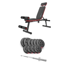 Набір Hop-Sport Premium 59кг з лавою HS-2040 HB та штангою