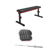 Набор Hop-Sport Premium 39кг со скамьей HS-1025 Pro и штангой