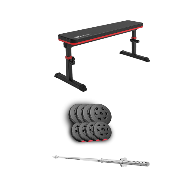 Набор Hop-Sport Premium 39кг со скамьей HS-1025 Pro и штангой