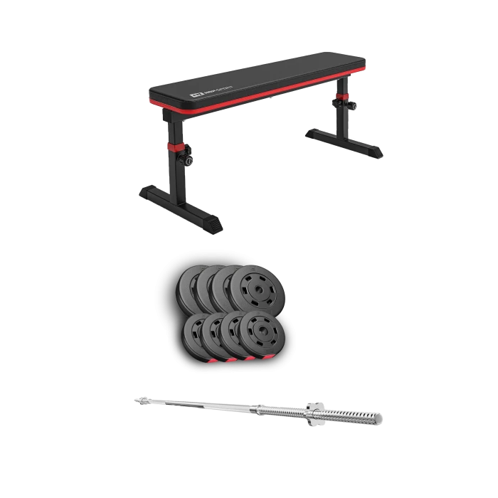 Набір Hop-Sport Premium 39кг з лавою HS-1025 Pro та штангою