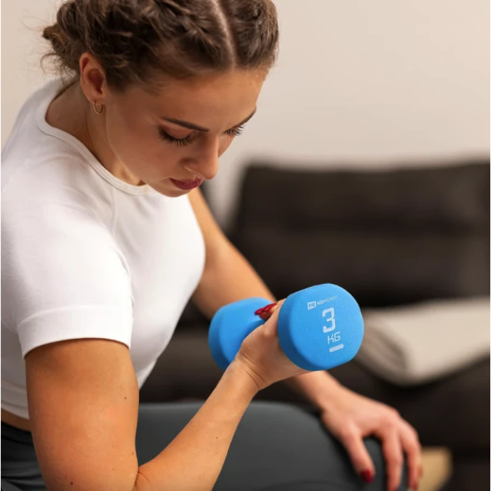 Гантели для фитнеса неопреновые круглые Hop-Sport HS-V030DR 2x3кг синий