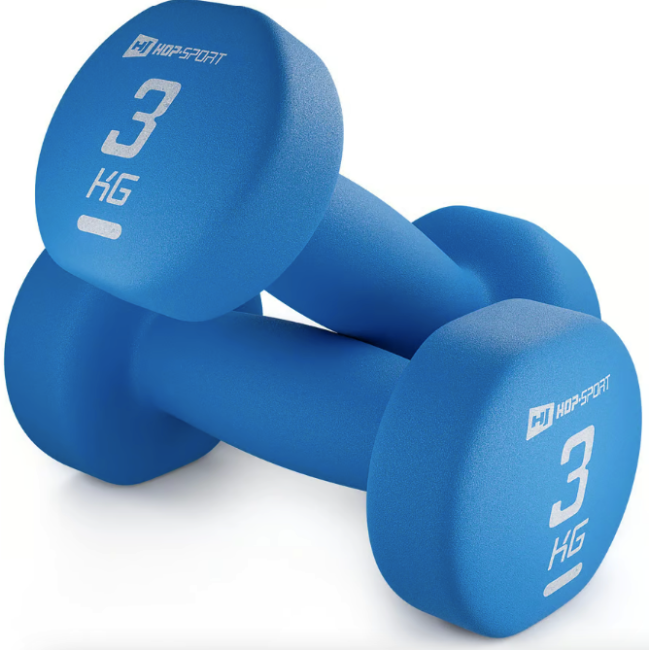 Гантелі для фітнесу неопренові круглі Hop-Sport HS-V030DR 2x3кг синій