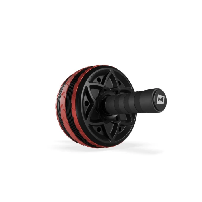 Ролик для пресу Hop-Sport з килимком чорно-червоний