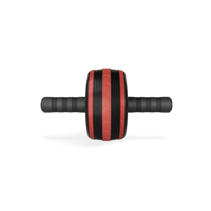 Ролик для пресу Hop-Sport з килимком чорно-червоний