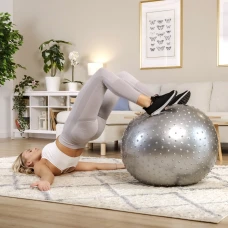 Фитбол массажный Hop-Sport 65см серебристый + насос