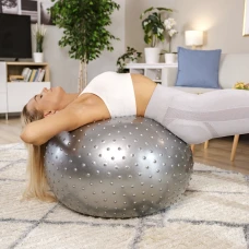 Фитбол массажный Hop-Sport 65см серебристый + насос