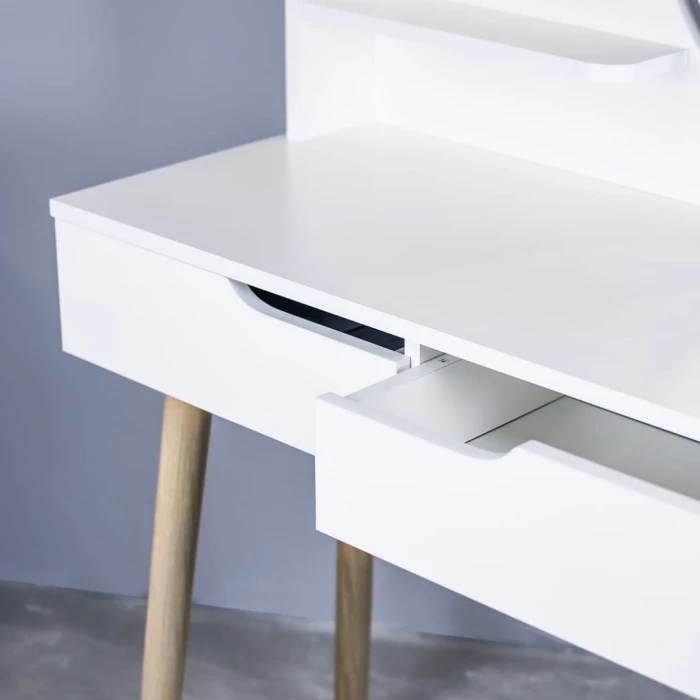 Туалетный столик Jumi Scandi LED + кресло Saida серый