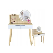 Туалетний столик Jumi Scandi LED підсвітка, з шухлядами, світлий бук