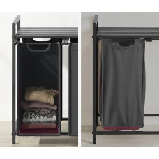 Корзина для белья Leobert Chariot с тремя отделениями 3 x 38л черный