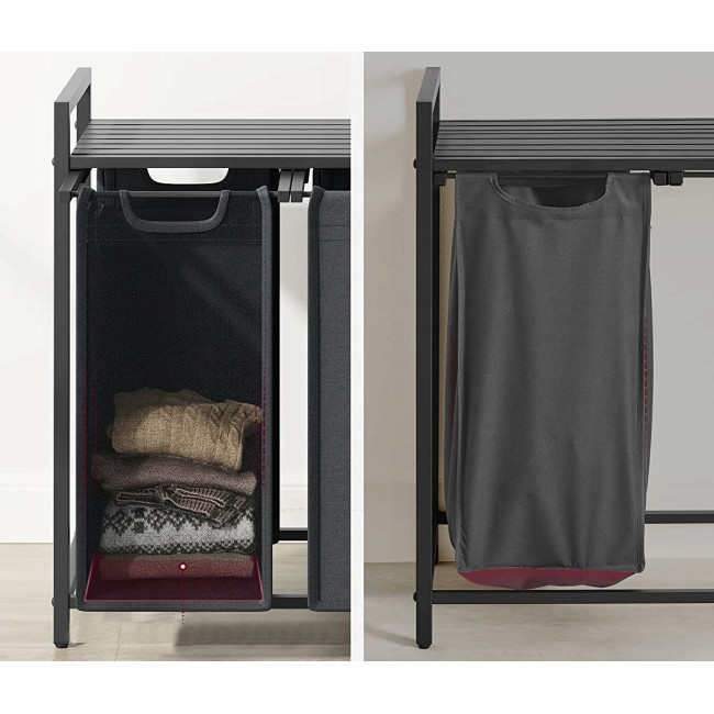 Корзина для белья Leobert Chariot с тремя отделениями 3 x 38л черный