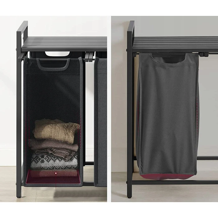 Корзина для белья Leobert Chariot с тремя отделениями 3 x 38л черный