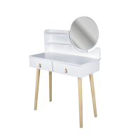 Туалетний столик Jumi Scandi з шухлядами, шкіряні ручки, білий