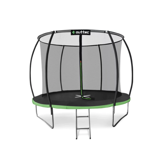 Батут Outtec Premium 8ft (252см) черно-зеленый с внутренней сеткой