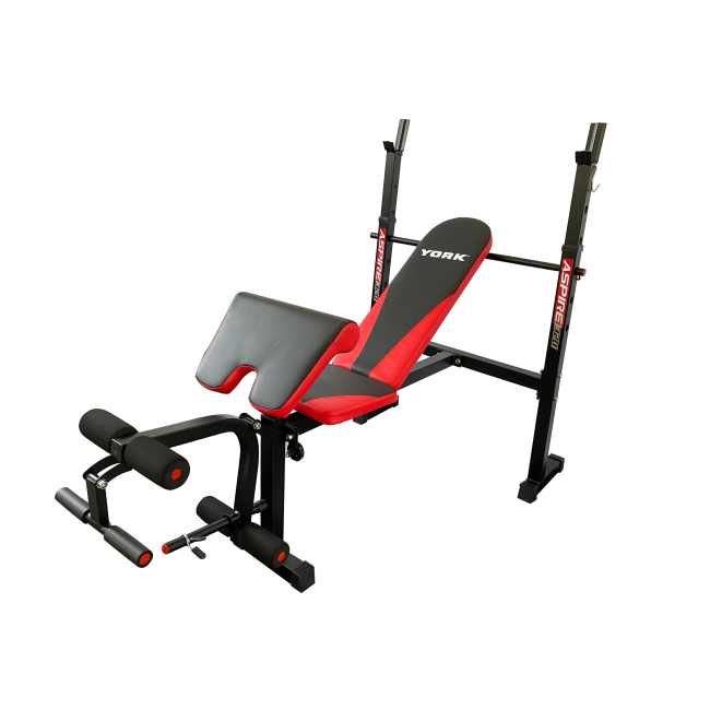 Скамейка для жима York Fitness ASPIRE 320 с стойкой для штанги и партой Скотта