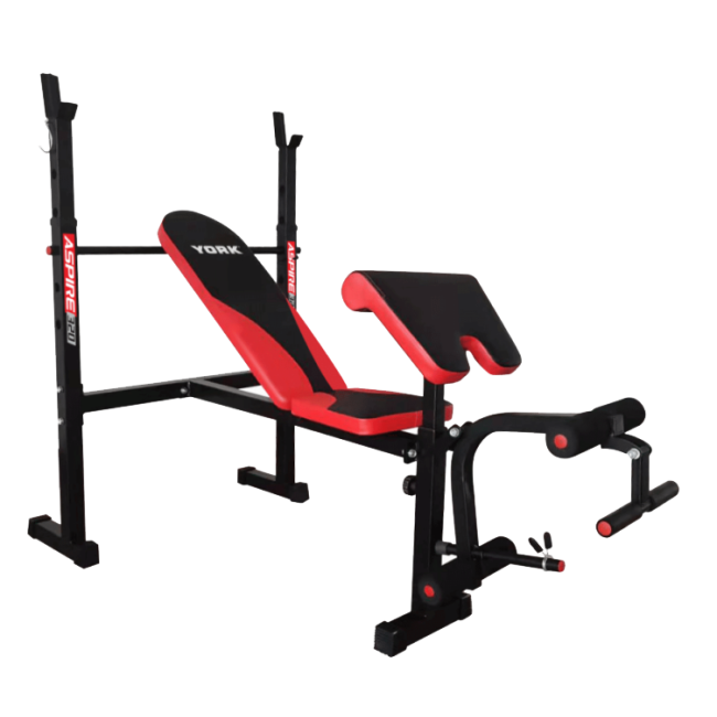 Скамейка для жима York Fitness ASPIRE 320 с стойкой для штанги и партой Скотта