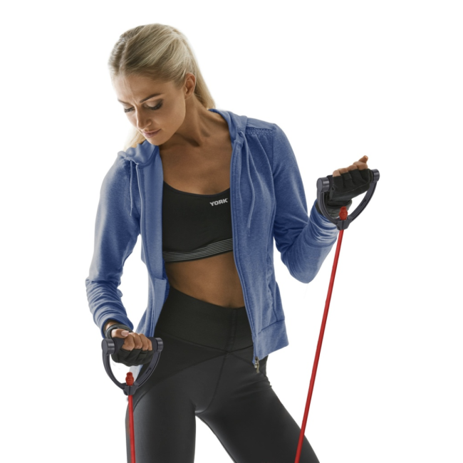 Эспандер трубчатый с ручками York Medium, красный.