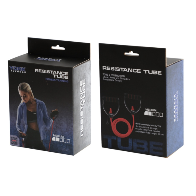 Эспандер трубчатый с ручками York Medium, красный.
