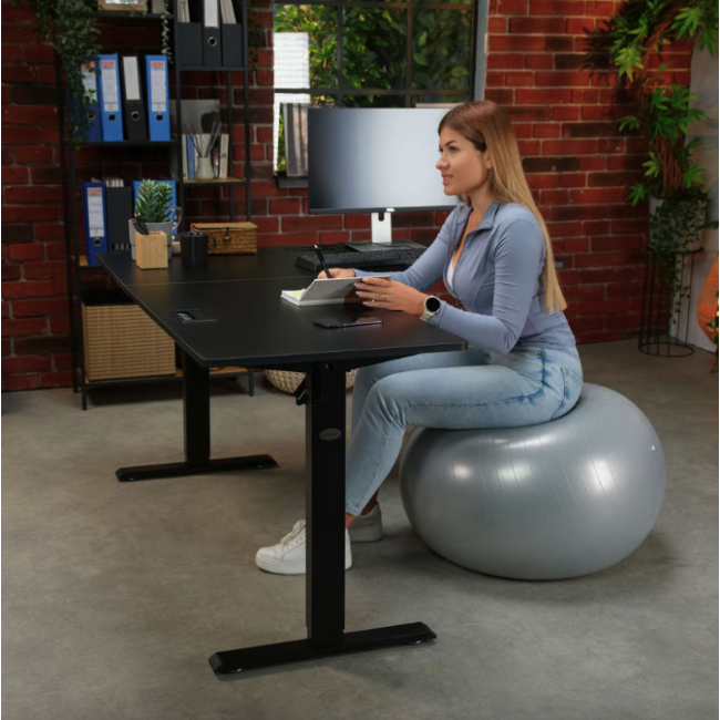 Компьютерный угловой стол Di Volio Montaro с регулируемой высотой черный