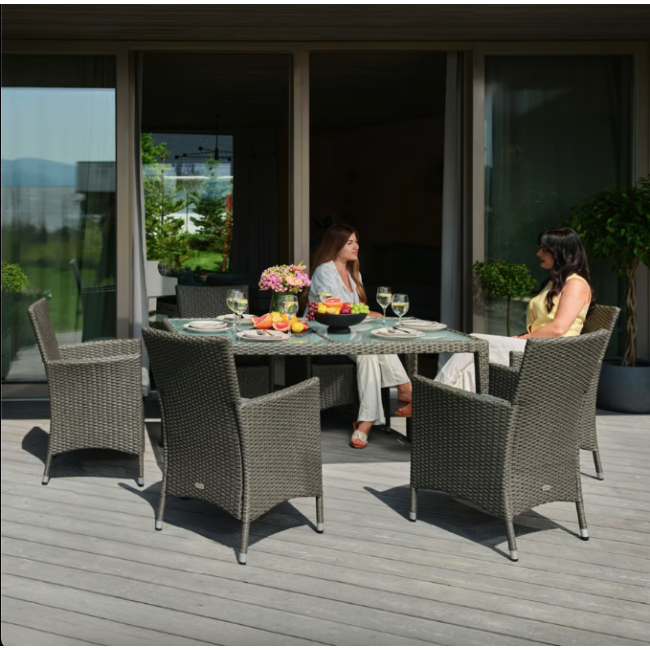 Садові меблі Di Volio VERONA 6+1 сірий/сірий