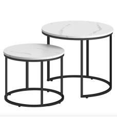 Комплект журнальных столиков Leobert Oreo круглый мраморный.