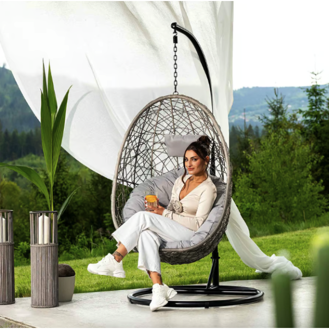 Підвісне крісло-кокон Di Volio Bacoli одномісне сірий