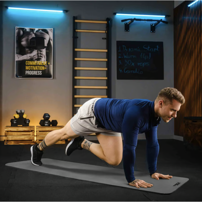 Коврик для йоги Trex Sport TX-018NGM NBR 1см 180х60 серый