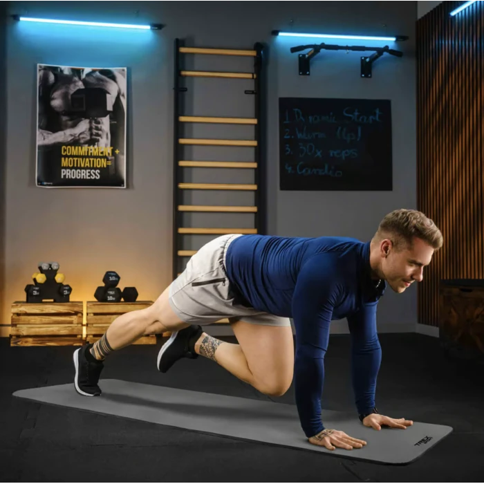 Коврик для йоги Trex Sport TX-018NGM NBR 1см 180х60 серый