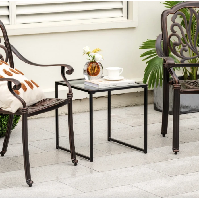 Садовый стол Costway Trotten с металлическим каркасом