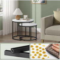 Комплект журнальних столиків Leobert Oreo круглі мармуровий