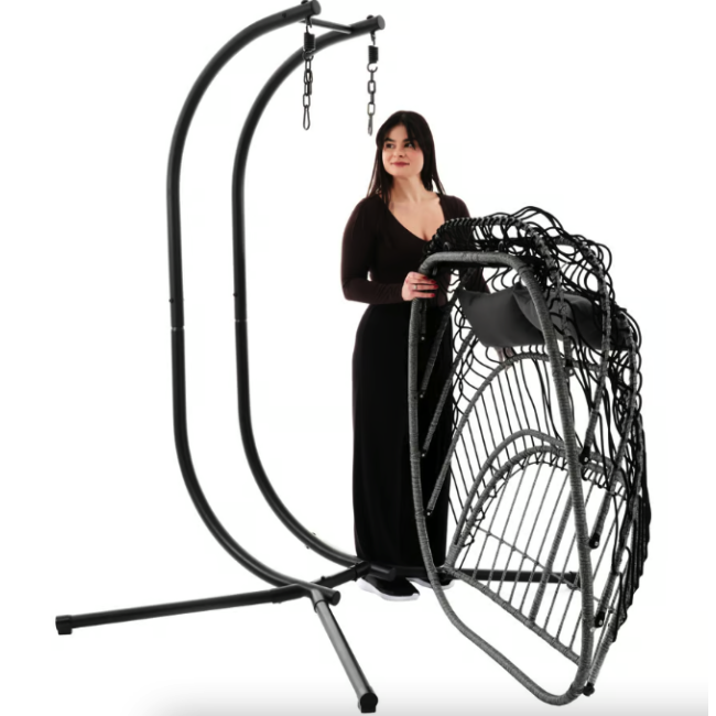 Підвісне крісло-кокон Di Volio Rona двомісне графітовий