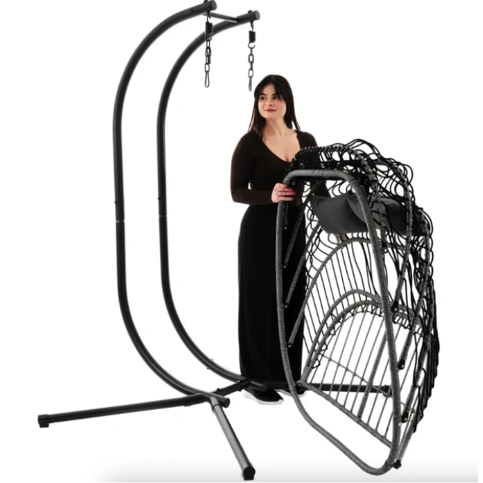 Подвесное кресло-кокон Di Volio Rona двухместное графитовое