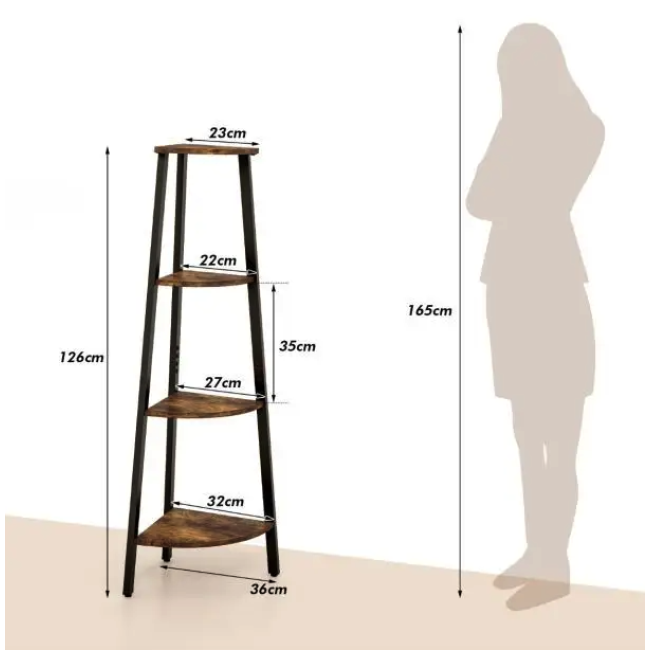 Этажерка Costway Leo угловая в стиле Loft