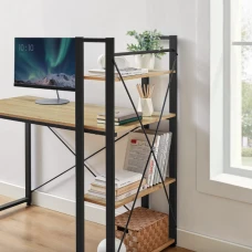 Компьютерный стол Leobert Devoko с боковыми полками в стиле Loft натуральный