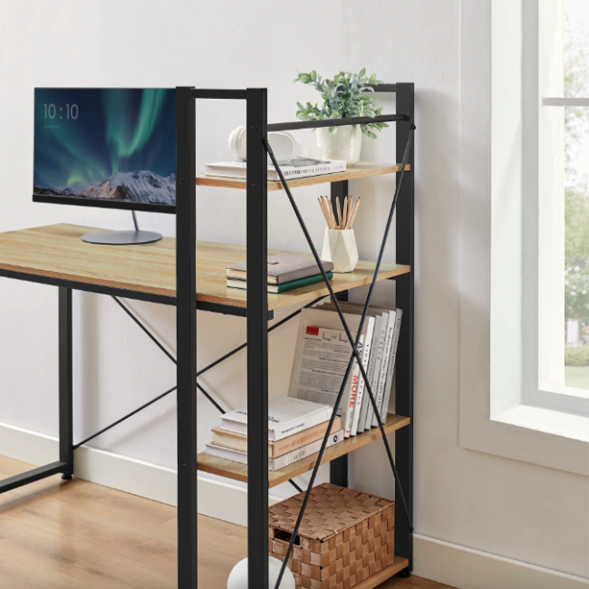 Компьютерный стол Leobert Devoko с боковыми полками в стиле Loft натуральный