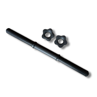 Гриф гантельный 45см (30мм) из пласт. гайками (черный)