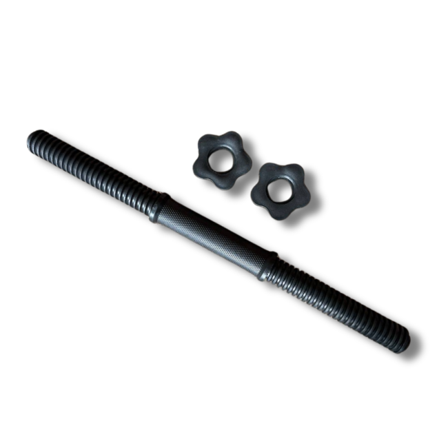 Гриф гантельний 45см (30мм) з пласт. гайками (чорний)