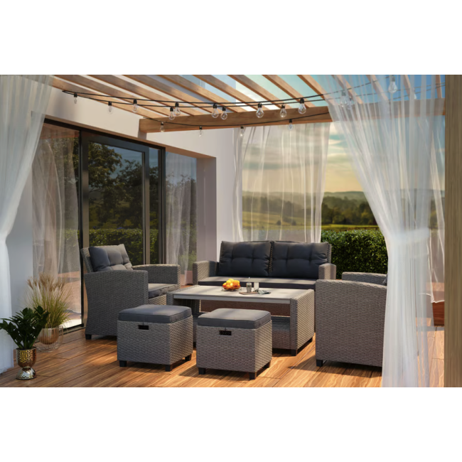 Набор садовой мебели Di Volio Firenze серый/графитовый