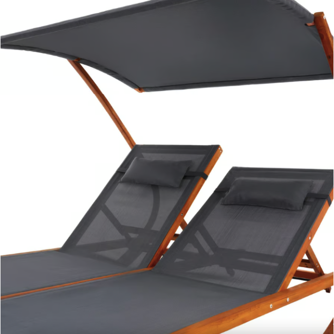 Садовый шезлонг Di Volio Pionza двухместный серый