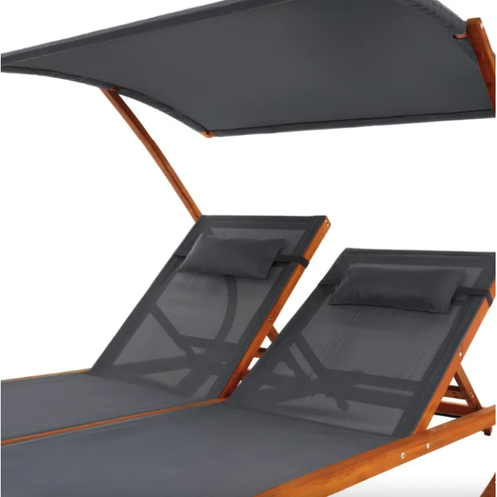 Садовый шезлонг Di Volio Pionza двухместный серый