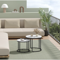 Комплект журнальних столиків Leobert Oreo круглі мармуровий