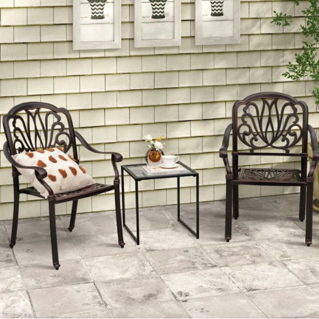 Садовий стіл Costway Trotten з металевим каркасом