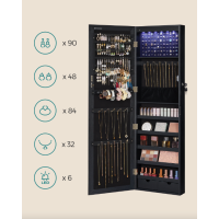 Зеркало-шкаф Leobert Kors с подсветкой в стиле Loft черный