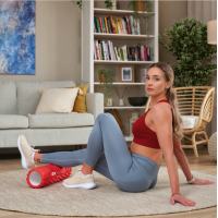 Роллер массажер (валик, ролик) Hop-Sport EVA 45см красный