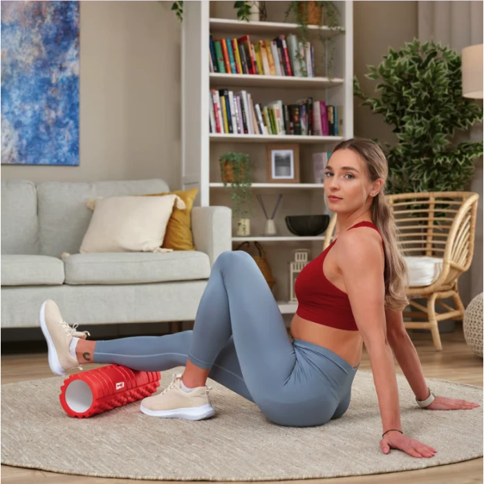 Роллер масажер (валик, ролик) Hop-Sport EVA 45см червоний