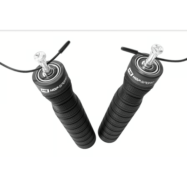 Скакалка швидкісна з підшипниками та м'якою рукояткою Hop-Sport HS-P030JR чорна