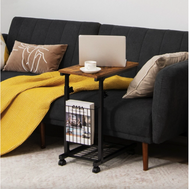 Журнальний столик приставний Costway Dragon з регулюванням висоти в стилі Loft