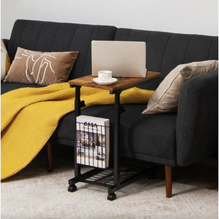 Журнальний столик приставний Costway Dragon з регулюванням висоти в стилі Loft