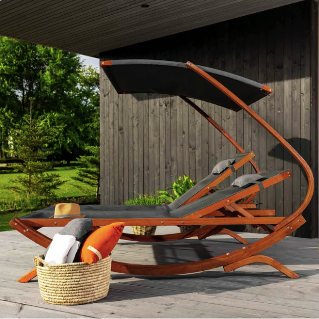 Садовый шезлонг Di Volio Pionza двухместный серый