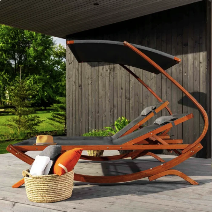 Садовый шезлонг Di Volio Pionza двухместный серый