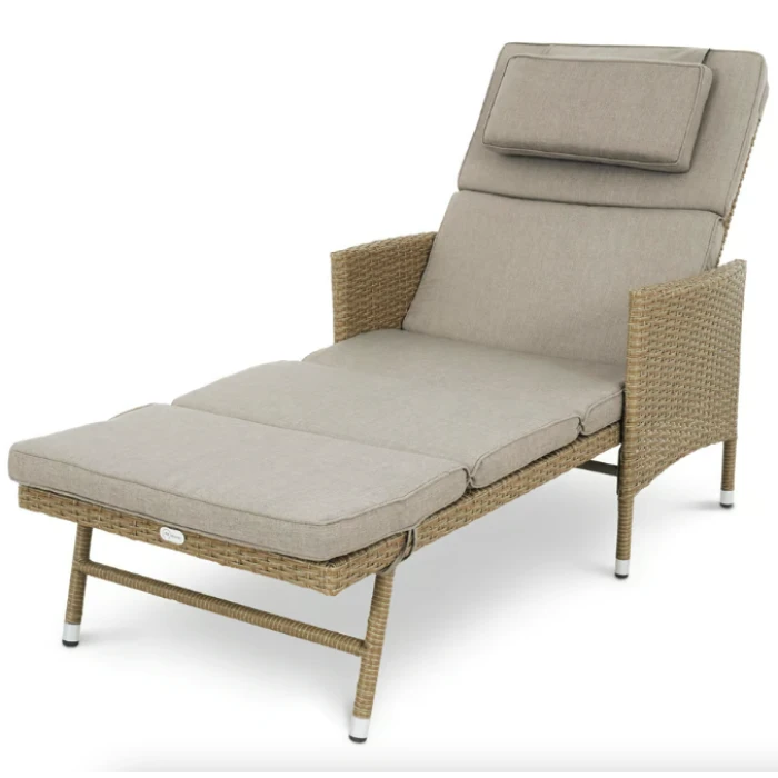 Садовый шезлонг Di Volio Breso из бежевого ротанга